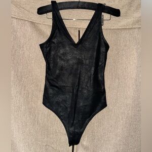 A&F Faux Leather Bodysuit size XS